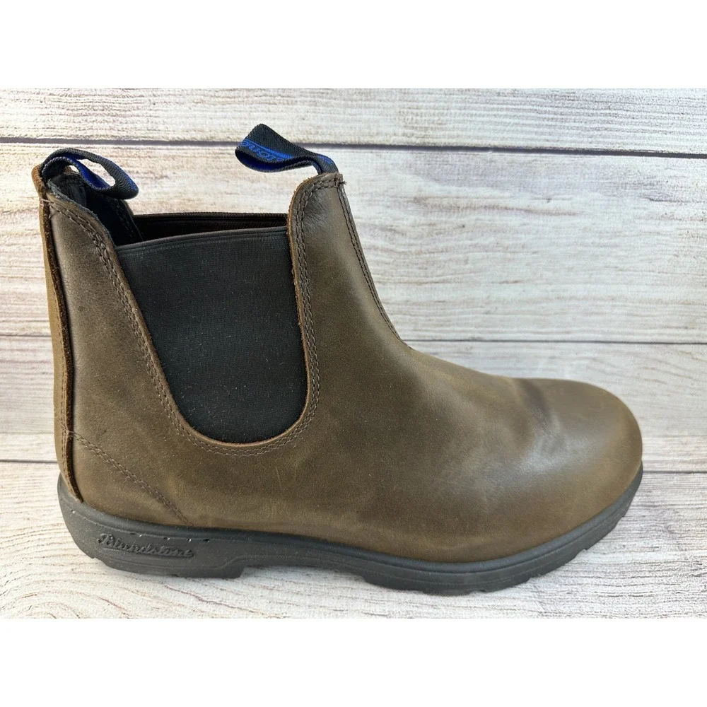 Blundstone Men's Antique Brown Leather Chelsea Boots Size US 13 AU 12